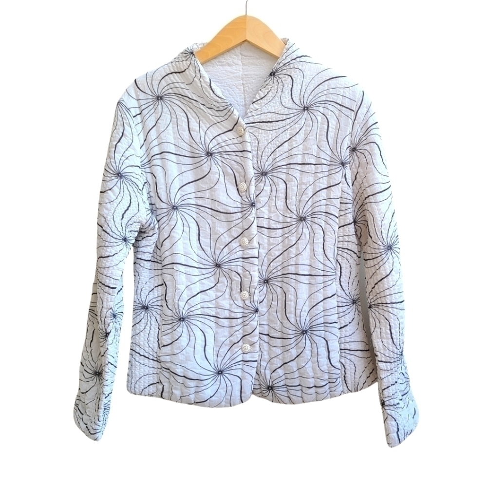 Ubu Ultra Lightweight Puffy Travel Jacket Quilted Swirl Print Small
